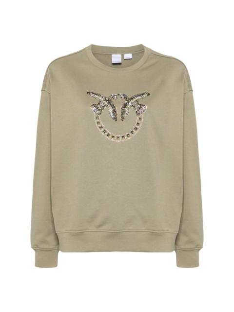 PINKO Love Birds embellished sweatshirt