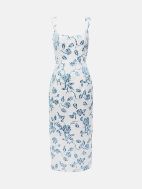 markarian Floral linen midi dress