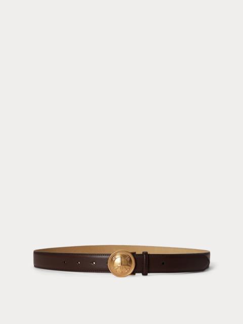 Polo Ralph Lauren Crest Plaque-Buckle Leather Belt