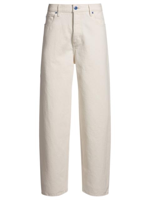HUGO STRAIGHT-FIT JEANS IN ECRU DENIM WITH CARPENTER POCKET