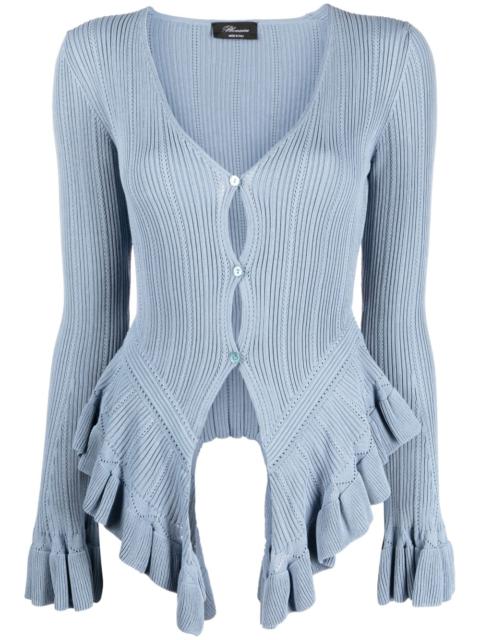 Blumarine ruffled-hem knit cardigan