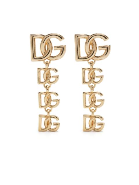 Dolce & Gabbana logo-plaque polished-finish earrings