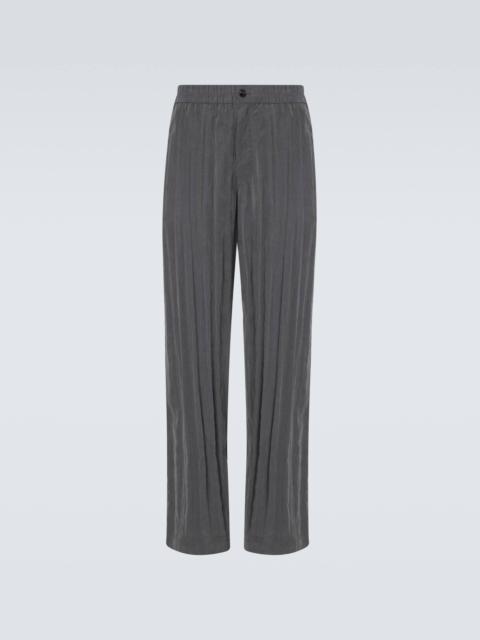 GIORGIO ARMANI Pleated canvas wide-leg pants