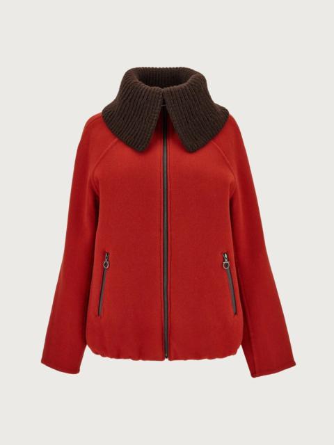 FERRAGAMO WOOL AND CASHMERE CABAN JACKET