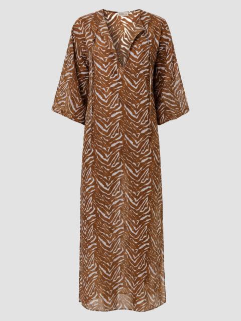 NICHOLAS Women's Jovana Cotton-Silk Caftan Maxi Dress - Abstract Animal