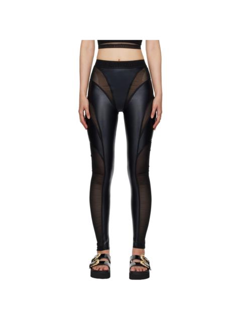 VERSACE JEANS COUTURE Black Cutout Tape Leggings