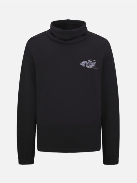 EVISU KAMON AND LOGO PRINT TURTLENECK SWEATSHIRT