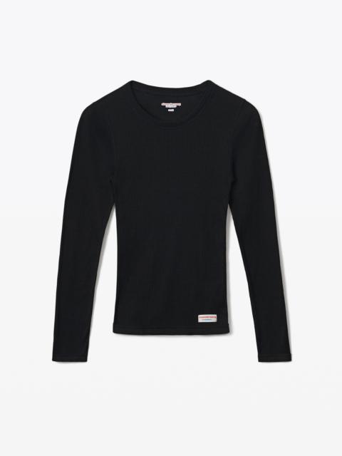Alexander Wang Long-Sleeve Tee in Ribbed Cotton Jersey