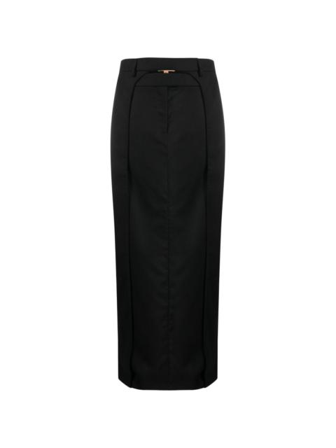 Fera pleated wool maxi skirt