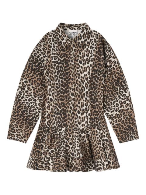 GANNI leopard-print mini dress