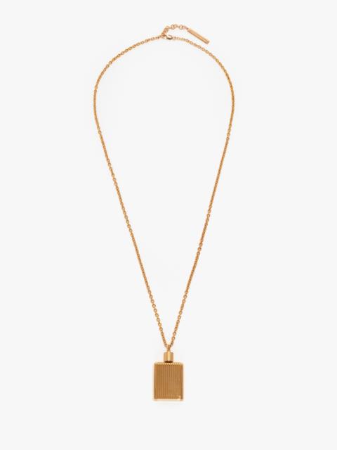 Victoria Beckham Perfume Bottle Necklace In Brushed Gold
