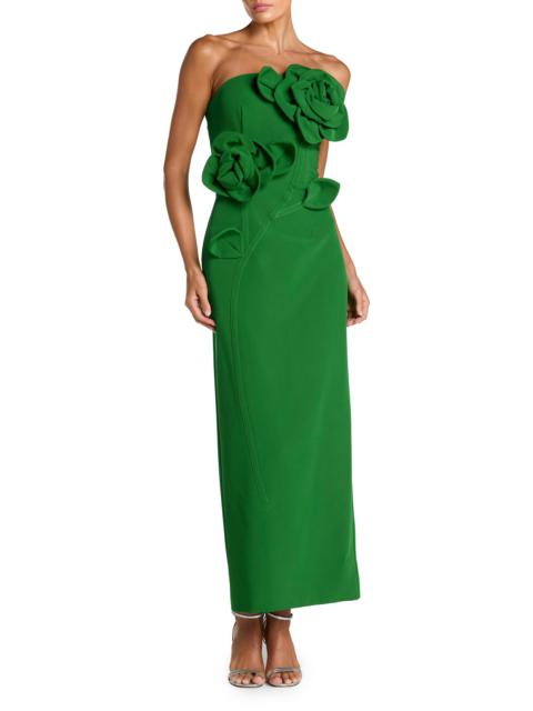 MAC DUGGAL Women's Floral Embellished Crepe Strapless Maxi Dress - Spring Green