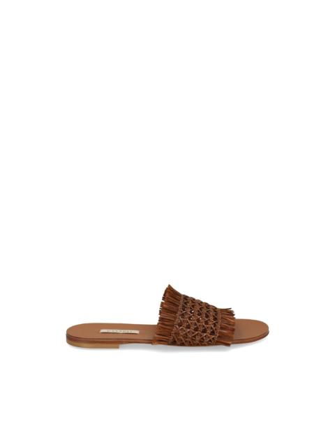 CASADEI woven-design fringed sandals