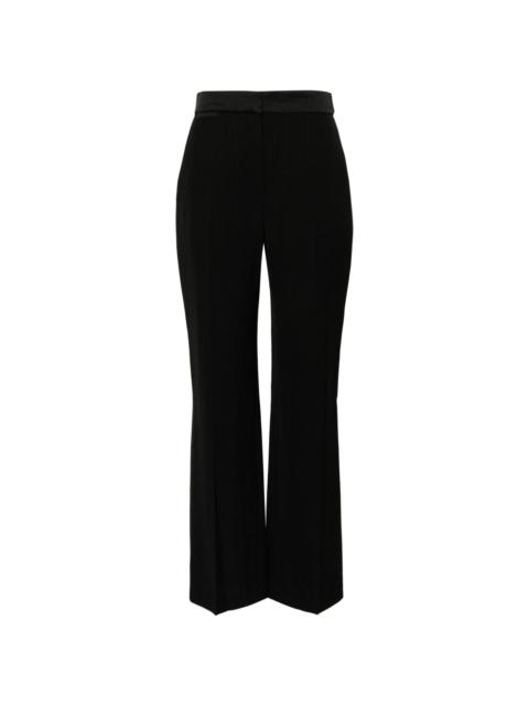 pressed-crease long-length straight-leg trousers