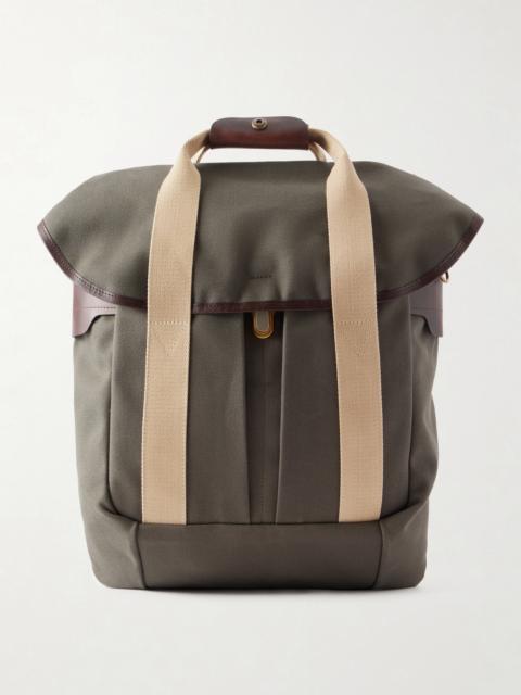 Bleu de Chauffe Chiloé Leather-Trimmed Waxed Cotton-Canvas Backpack