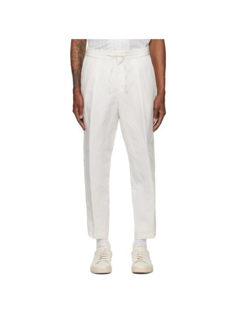 BOSS Off-White Pleated Trousers