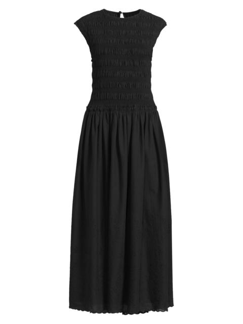 FAITHFULL Women's Flavia Shirred A-Line Maxi Dress - Julyeta Broderie Black