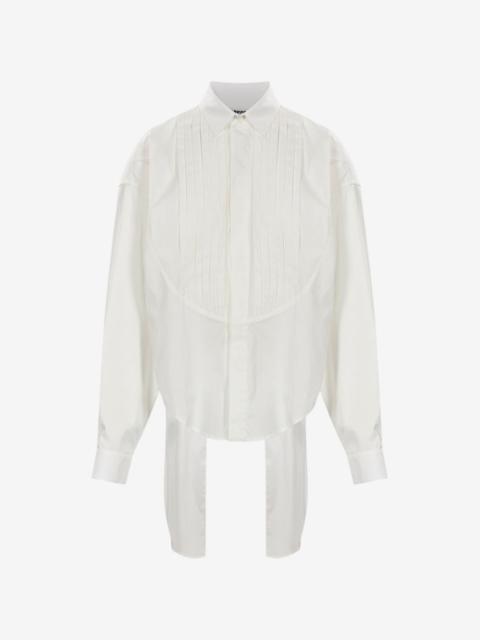 DARKPARK pleated-bib asymmetric-hem shirt