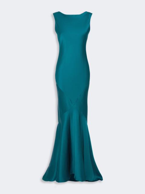 Max Mara RUM Long envers satin dress - OIL