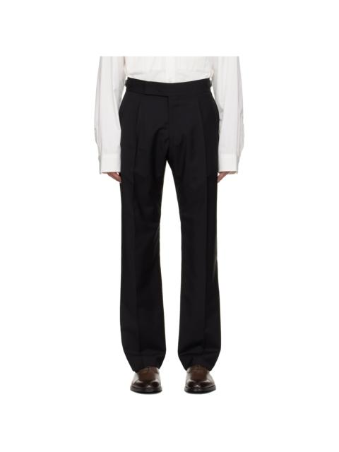 Paul Smith Black Single-Pleat Wool-Mohair Evening Trousers