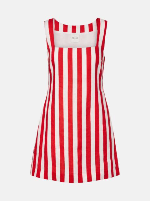 POSSE Alice striped linen minidress