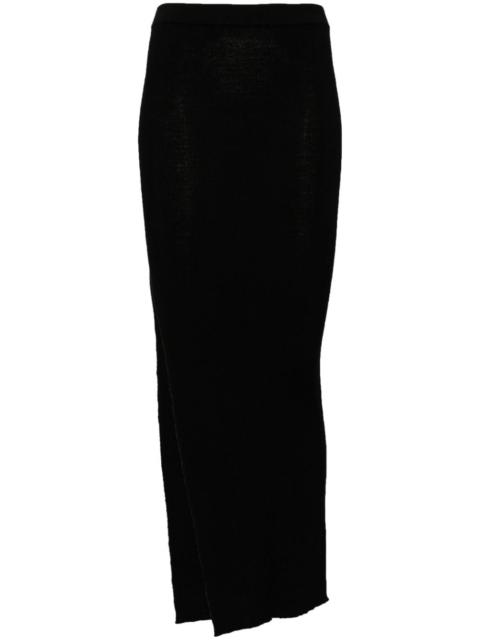 Rick Owens Ziggy ribbed-knit maxi skirt