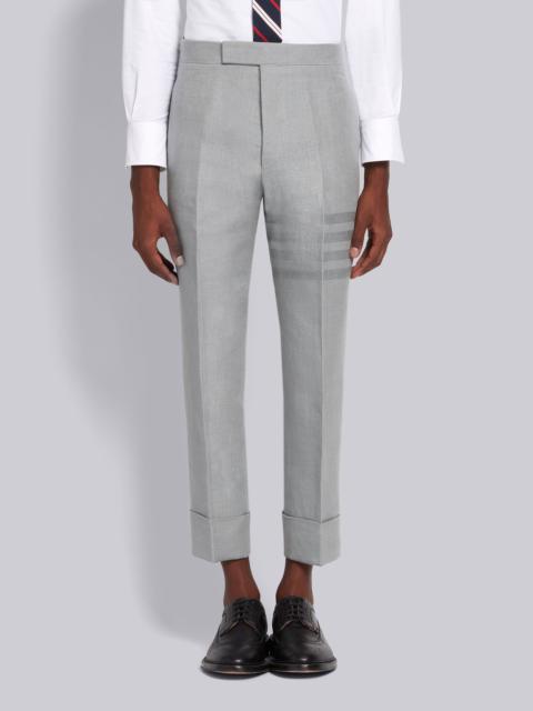 Thom Browne Light Grey Crisp Linen Tonal 4-Bar Classic Trouser