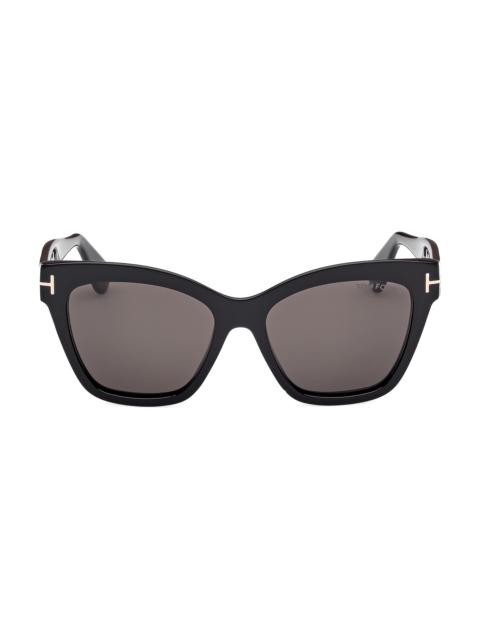TOM FORD Women's Elvira 55MM Square Sunglasses - Black Grey