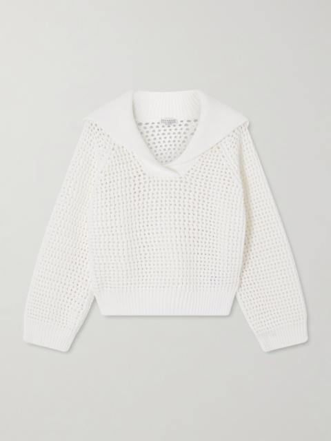 Brunello Cucinelli Open-knit Cotton-blend Sweater