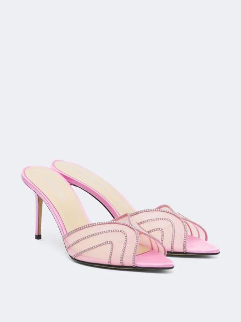 MACH & MACH Rainbow embellished mesh mules