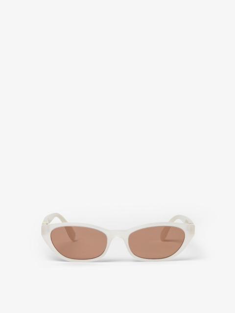 FENDI Baguette Sunglasses in cream translucent acetate