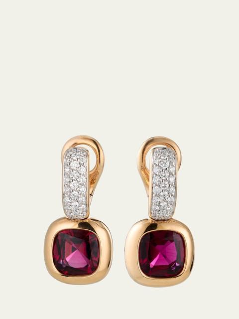 Pomellato Nudo 18K Diamond and Rubellite Drop Earrings