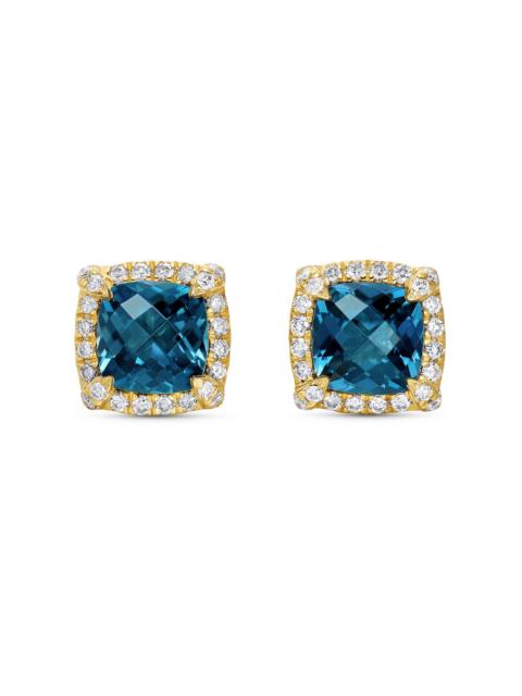 DAVID YURMAN Women's Petite Chatelaine Pavé Bezel Stud Earrings in 18K Yellow Gold - Hampton Blue Topaz