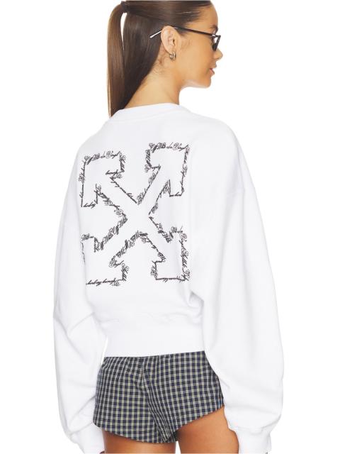 Off-White Embroidered Arrow Script Sweatshirt