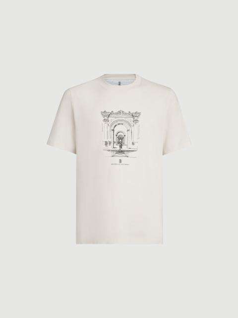 Brunello Cucinelli Cotton jersey crew neck T-shirt with print