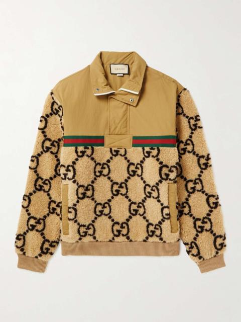 GUCCI Logo-Jacquard Wool-Blend Fleece and Shell Half-Zip Track Jacket