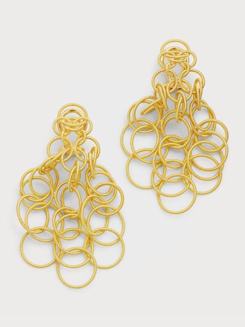 Buccellati Hawaii 18K Yellow Gold Chandelier Earrings, 2"L