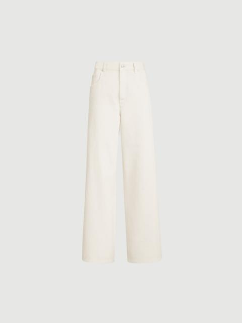 Brunello Cucinelli Dyed denim relaxed trousers with monili