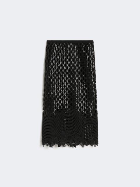 Sportmax Sequinned mesh skirt - BLACK