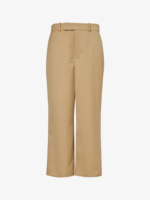 Easy Slim wide-leg high-rise cropped wool-blend trousers