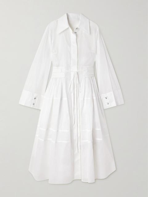 Jil Sander Gathered Cotton-poplin Midi Dress