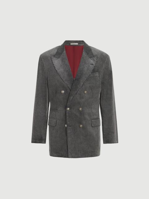 Brunello Cucinelli Frosted cotton corduroy one-and-a-half breasted Tailor blazer with metal buttons