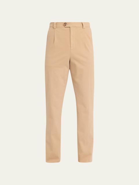 Men's Cashmere-Cotton Comfort Pleated Trousers