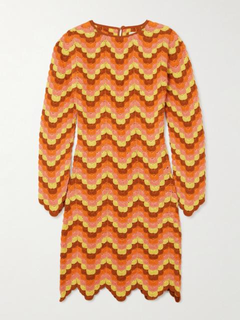 ESCVDO Victoria Scalloped Crocheted Cotton Mini Dress