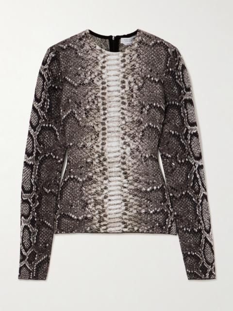 GABRIELA HEARST Asha Snake-print Cashmere And Silk-blend Jacquard Top