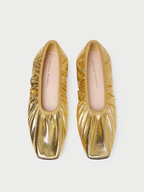 LOEFFLER RANDALL Tove Gold Leather Ballet Flat