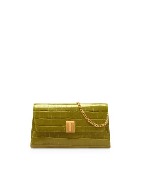 TOM FORD PRINTED CROCODILE LEATHER NOBILE CLUTCH