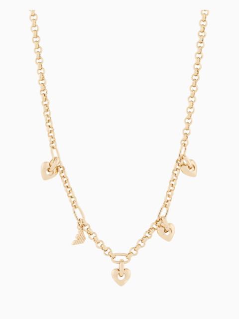 EMPORIO ARMANI GOLD-TONE BRASS PENDANT NECKLACE