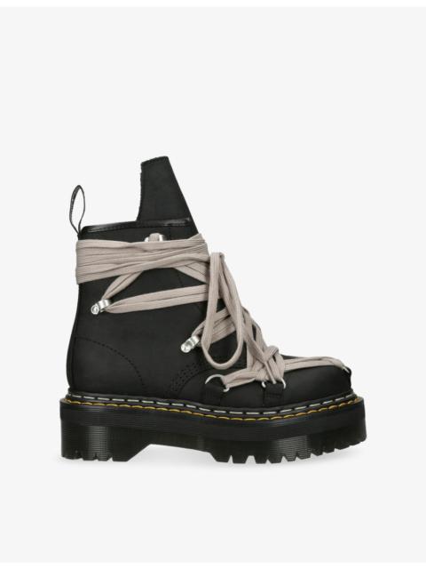 Rick Owens x Dr. Martens 1460 Quad Sole Megalace® Leather Biker Boots