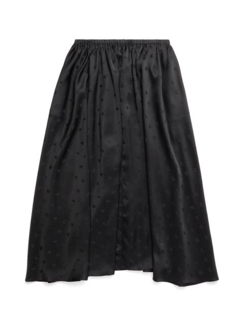 BALENCIAGA Women's Logo Letters All Over Elastic Skirt in Black